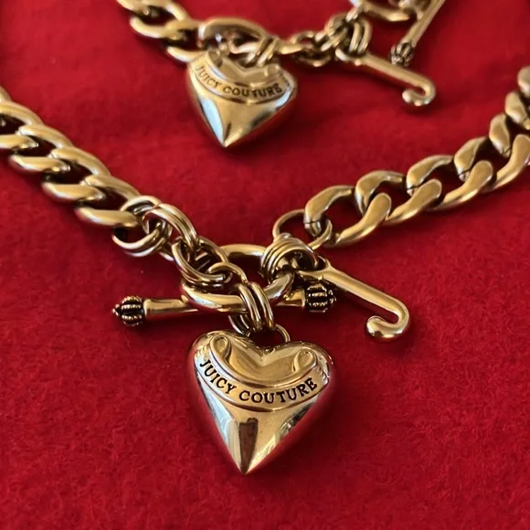 Juicy Couture Gold Heart Necklace and Bracelet Set - Picture 3 of 4